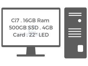 Core i7 . 10th Gen . 16GB Ram . 500GB SSD . 4GB Card . 22'' LED